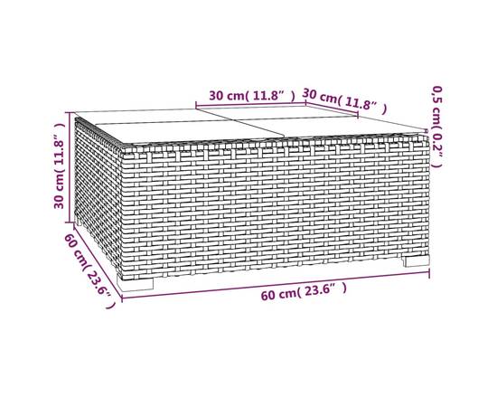 Set mobilier de grădină cu perne, 9 piese, gri, poliratan, 9 image