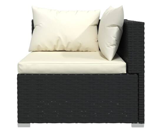 Set mobilier de grădină cu perne, 10 piese, negru, poliratan, 4 image