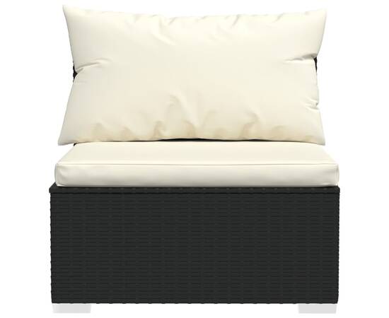 Set mobilier de grădină cu perne, 10 piese, negru, poliratan, 5 image