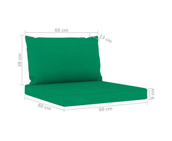 Canapea de grădină cu 4 locuri, cu perne verzi, 10 image