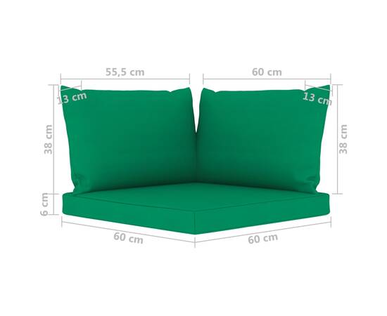 Canapea de grădină cu 4 locuri, cu perne verzi, 11 image