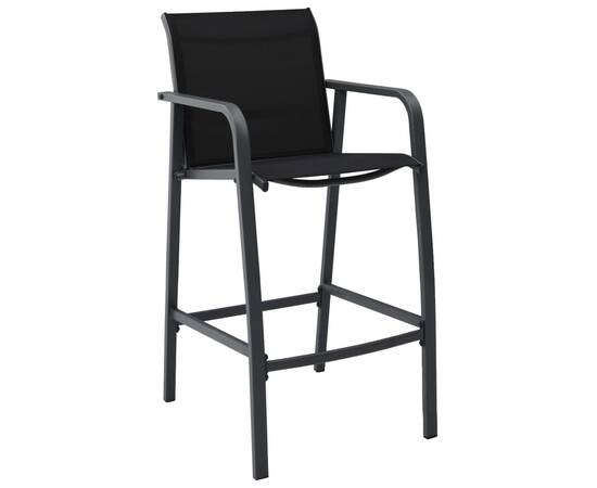 Set mobilier de bar pentru grădină, 5 piese, negru, 3 image