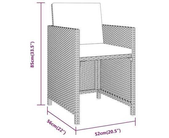 Set mobilier de grădină cu perne, 3 piese, bej, 10 image