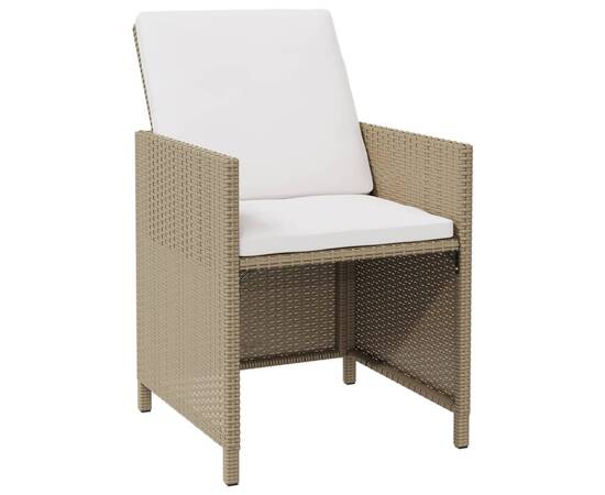 Set mobilier pentru grădină cu perne, 5 piese, bej, poliratan, 4 image