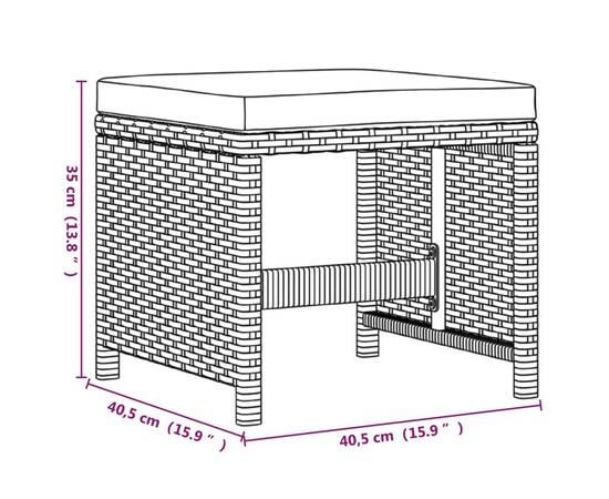 Set mobilier pentru grădină cu perne, 9 piese, bej, poliratan, 11 image