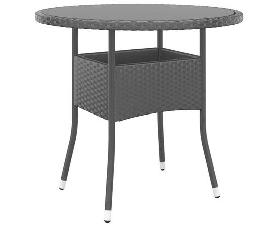 Set mobilier bistro de grădină, 3 piese, negru, poliratan, 6 image