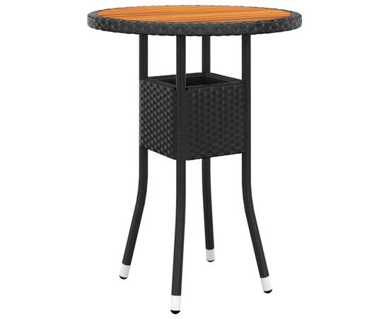 Set mobilier bistro de grădină, 3 piese, negru, poliratan, 6 image