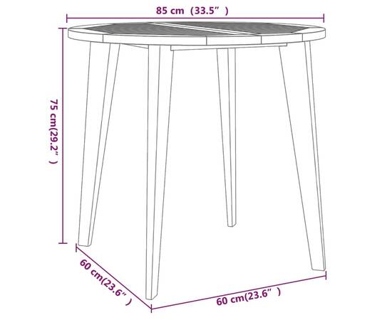 Set mobilier de grădină, 5 piese, lemn masiv de acacia, 11 image