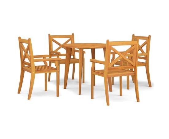 Set mobilier de grădină, 5 piese, lemn masiv de acacia, 2 image