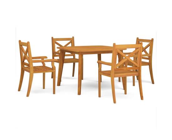 Set mobilier de grădină, 5 piese, lemn masiv de acacia, 2 image