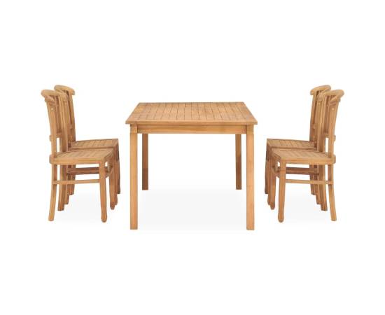 Set mobilier de grădină, 5 piese, lemn masiv de tec, 2 image