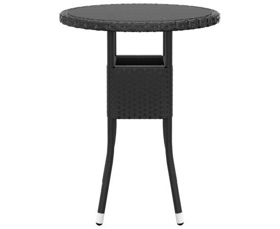 Set mobilier de grădină, 5 piese, negru, poliratan, 6 image