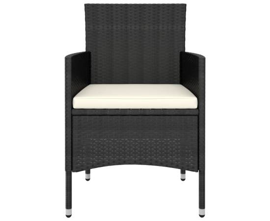 Set mobilier de grădină, 5 piese, negru, poliratan, 5 image