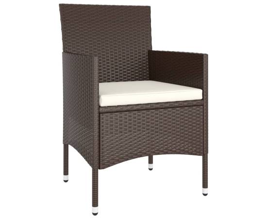 Set mobilier de grădină, 9 piese, maro, poliratan, 6 image