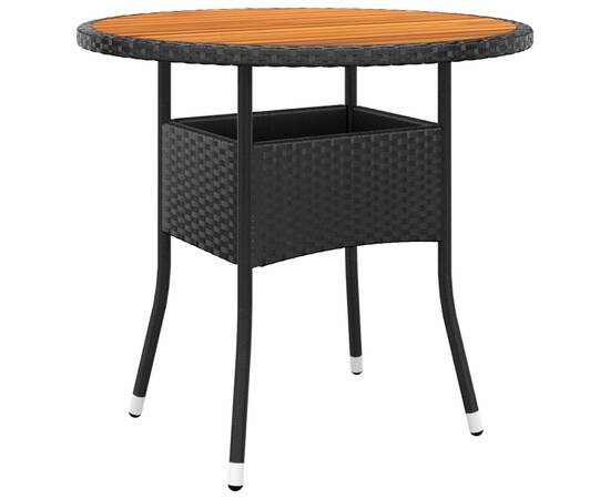 Set mobilier bistro de grădină, 3 piese, negru, poliratan, 6 image