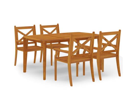 Set mobilier de grădină, 5 piese, lemn masiv de acacia, 2 image