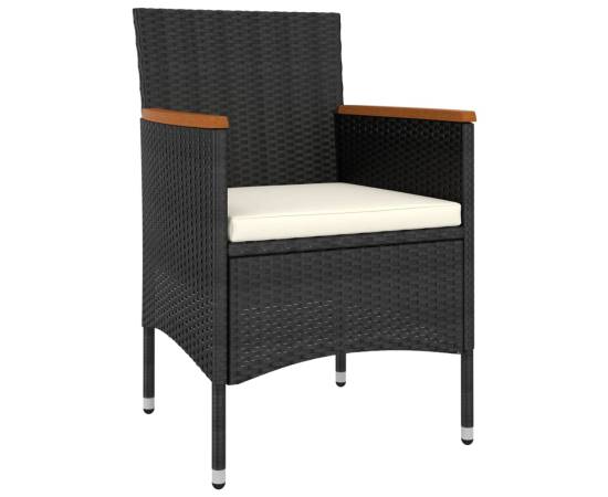 Set mobilier de grădină, 5 piese, negru, poliratan, 3 image