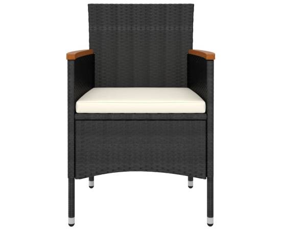 Set mobilier de grădină, 5 piese, negru, poliratan, 5 image