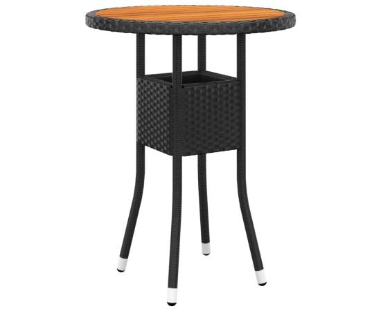 Set mobilier de grădină, 5 piese, negru, poliratan, 6 image