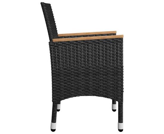 Set mobilier de grădină, 5 piese, negru, 5 image