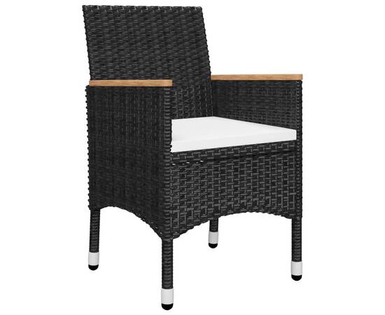 Set mobilier de grădină, 5 piese, negru, 3 image