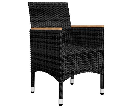 Set mobilier de grădină, 5 piese, negru, 6 image