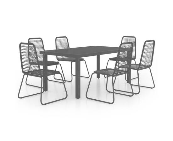 Set mobilier de grădină, 7 piese, negru, ratan pvc, 2 image