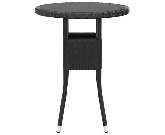 Set de mobilier pentru grădină, 3 piese, negru, poliratan, 4 image