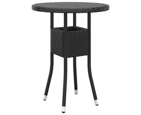 Set de mobilier pentru grădină, 3 piese, negru, poliratan, 3 image