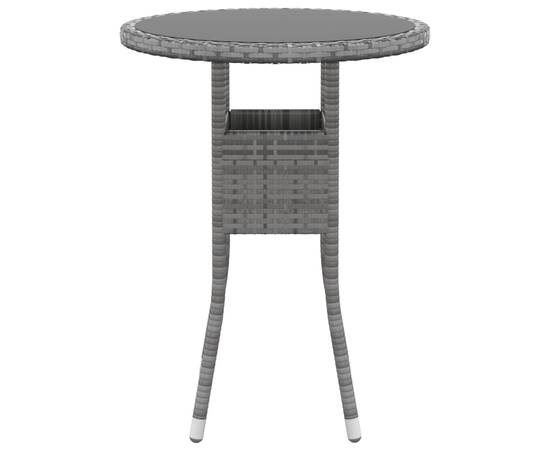 Set mobilier de grădină, 3 piese, gri, poliratan, 4 image