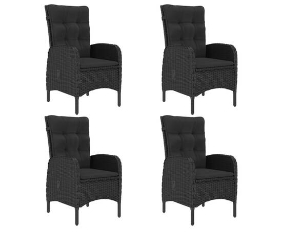 Set mobilier de grădină, 5 piese, negru, 5 image