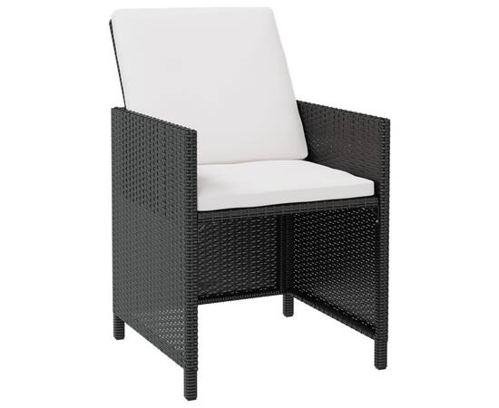 Set mobilier de exterior, 9 piese negru, poliratan, lemn acacia, 3 image