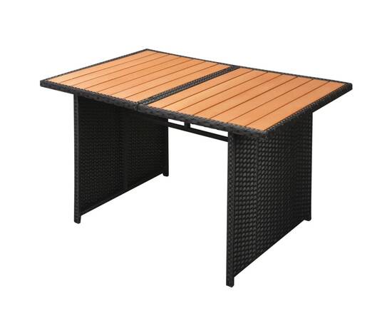 Set mobilier de grădină cu perne, 10 piese, negru, poliratan, 9 image