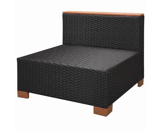 Set mobilier de grădină cu perne, 10 piese, negru, poliratan, 6 image