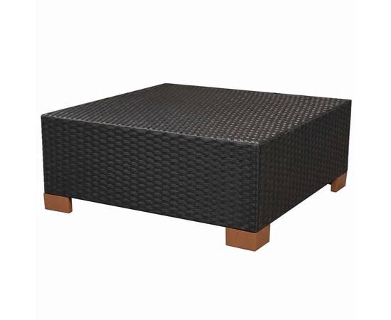 Set mobilier de grădină cu perne, 10 piese, negru, poliratan, 7 image