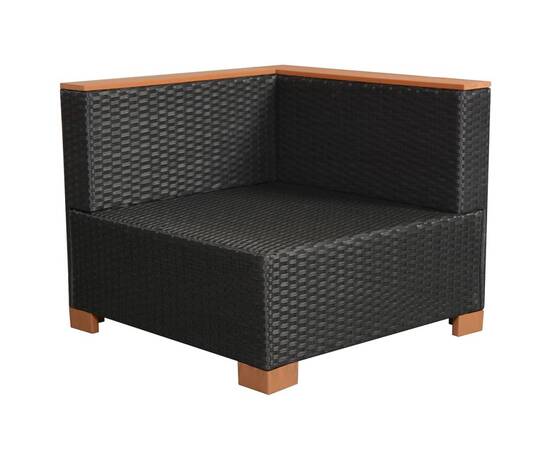 Set mobilier de grădină cu perne, 10 piese, negru, poliratan, 5 image