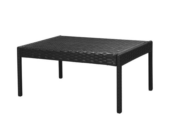 Set mobilier de grădină cu perne, 6 piese, negru, poliratan, 6 image