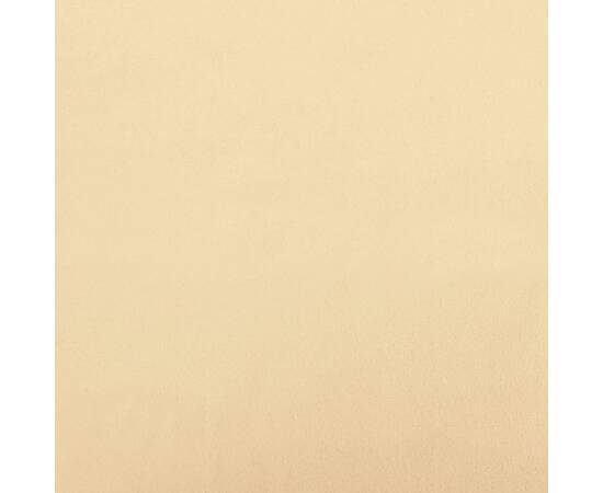 Taburet, crem alb, 60x60x39 cm, catifea, 5 image