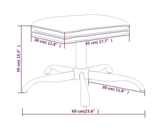 Taburet, roșu, 60x60x39 cm, material textil, 6 image