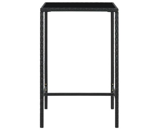 Set mobilier bar de grădină cu perne, 5 piese, negru, poliratan, 4 image