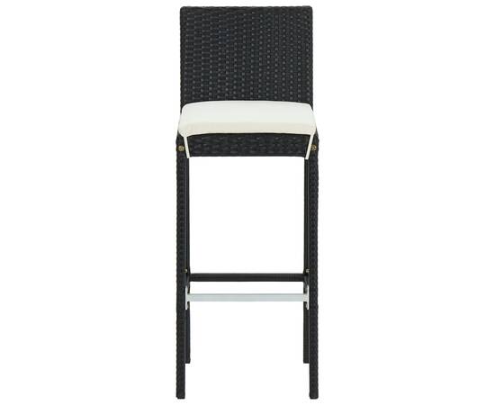 Set mobilier bar de grădină cu perne, 5 piese, negru, poliratan, 8 image