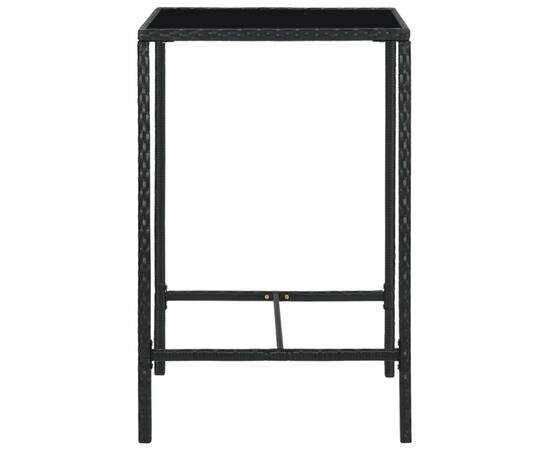 Set mobilier bar de grădină cu perne, 5 piese, negru, poliratan, 5 image