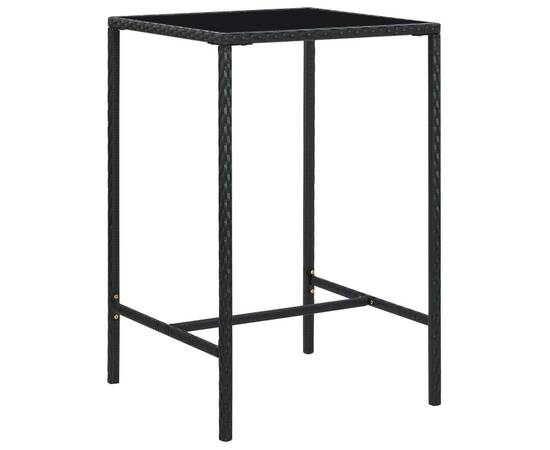 Set mobilier bar de grădină cu perne, 5 piese, negru, poliratan, 3 image