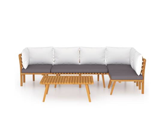 Set mobilier de grădină cu perne, 5 piese, lemn masiv de acacia, 3 image