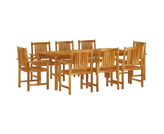 Set mobilier de grădină, 9 piese, lemn masiv de acacia, 3 image