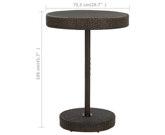 Set mobilier bar de grădină cu perne, 5 piese, maro, poliratan, 11 image