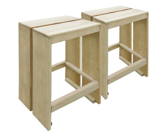 Set mobilier de bar de grădină, 3 piese, lemn de pin tratat, 3 image