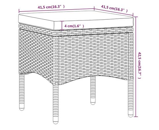 Set mobilier bistro, 5 piese, gri, poliratan&sticlă securizată, 10 image