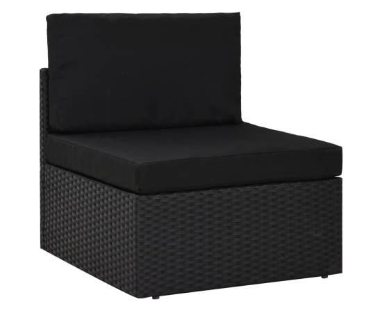 Set mobilier de grădină, 5 piese, negru, poliratan, 9 image