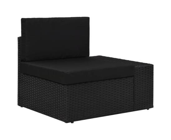 Set mobilier de grădină, 5 piese, negru, poliratan, 7 image